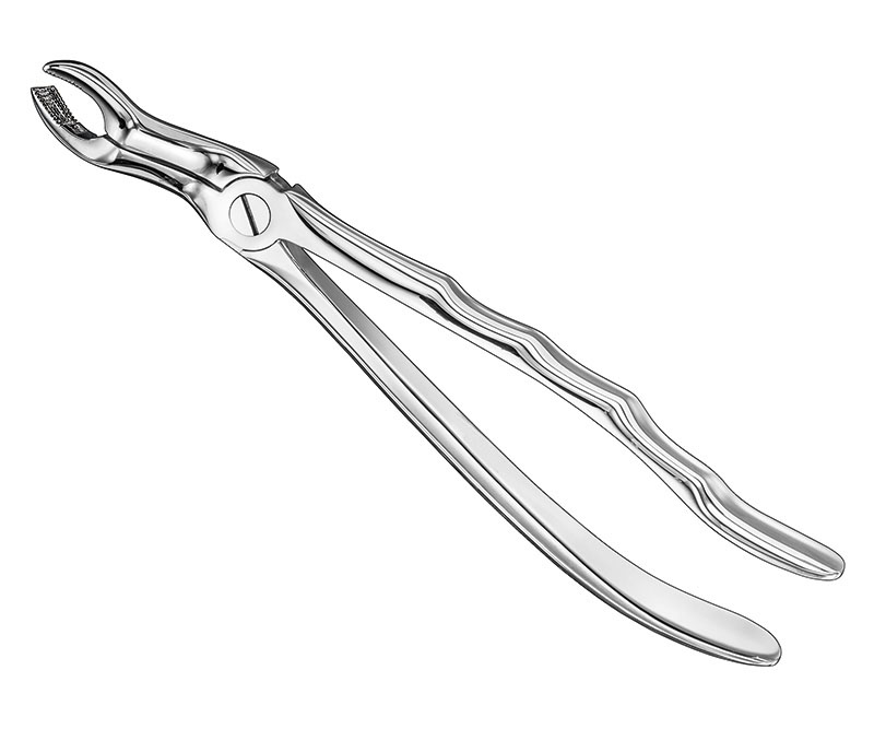 Extracting forceps, anat.